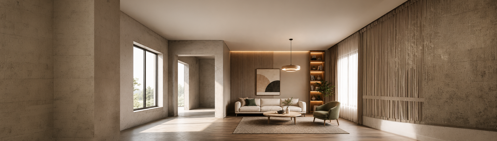 Luxury home renovation and living room design