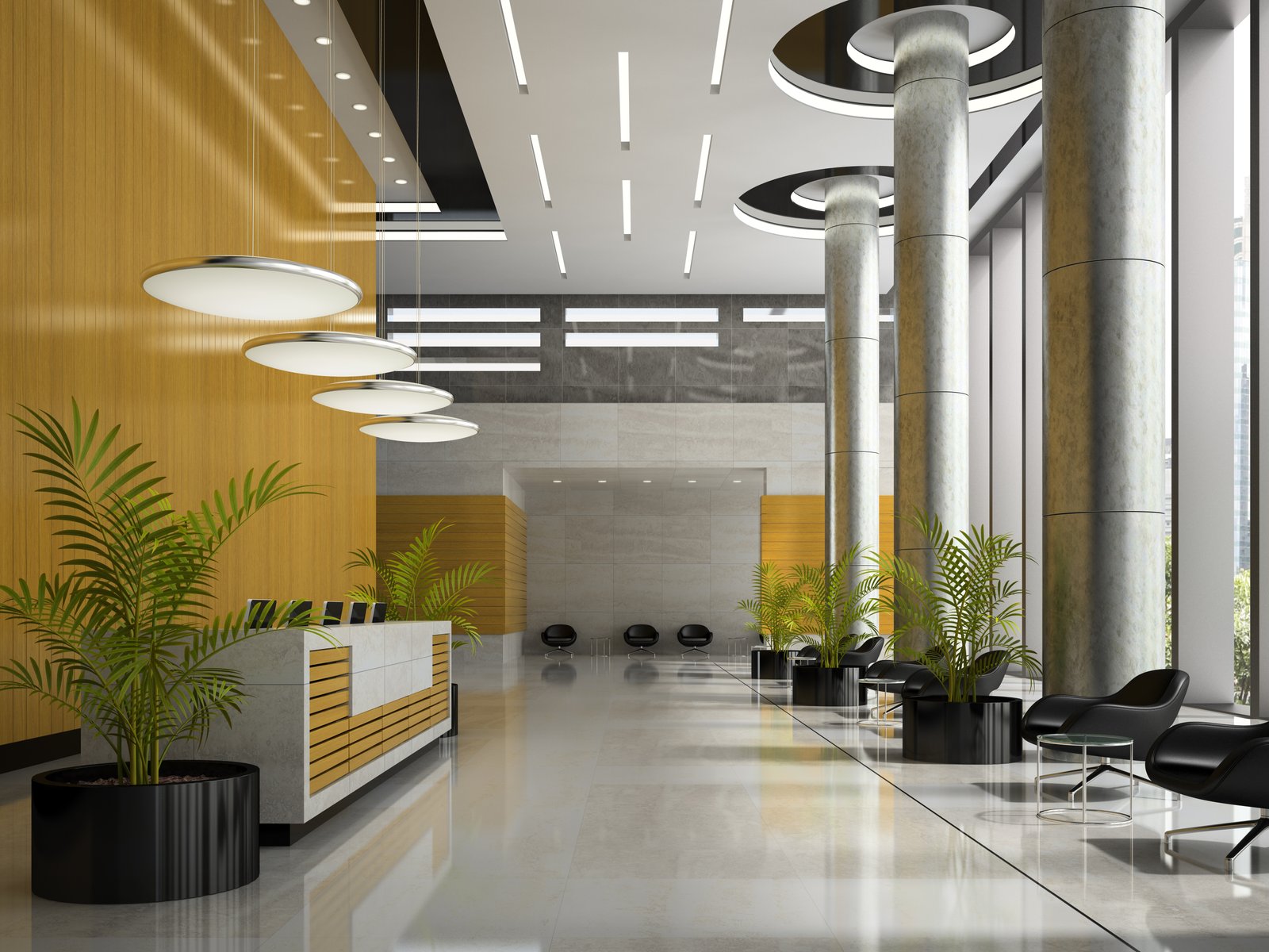 Sophisticated commercial interior lounge