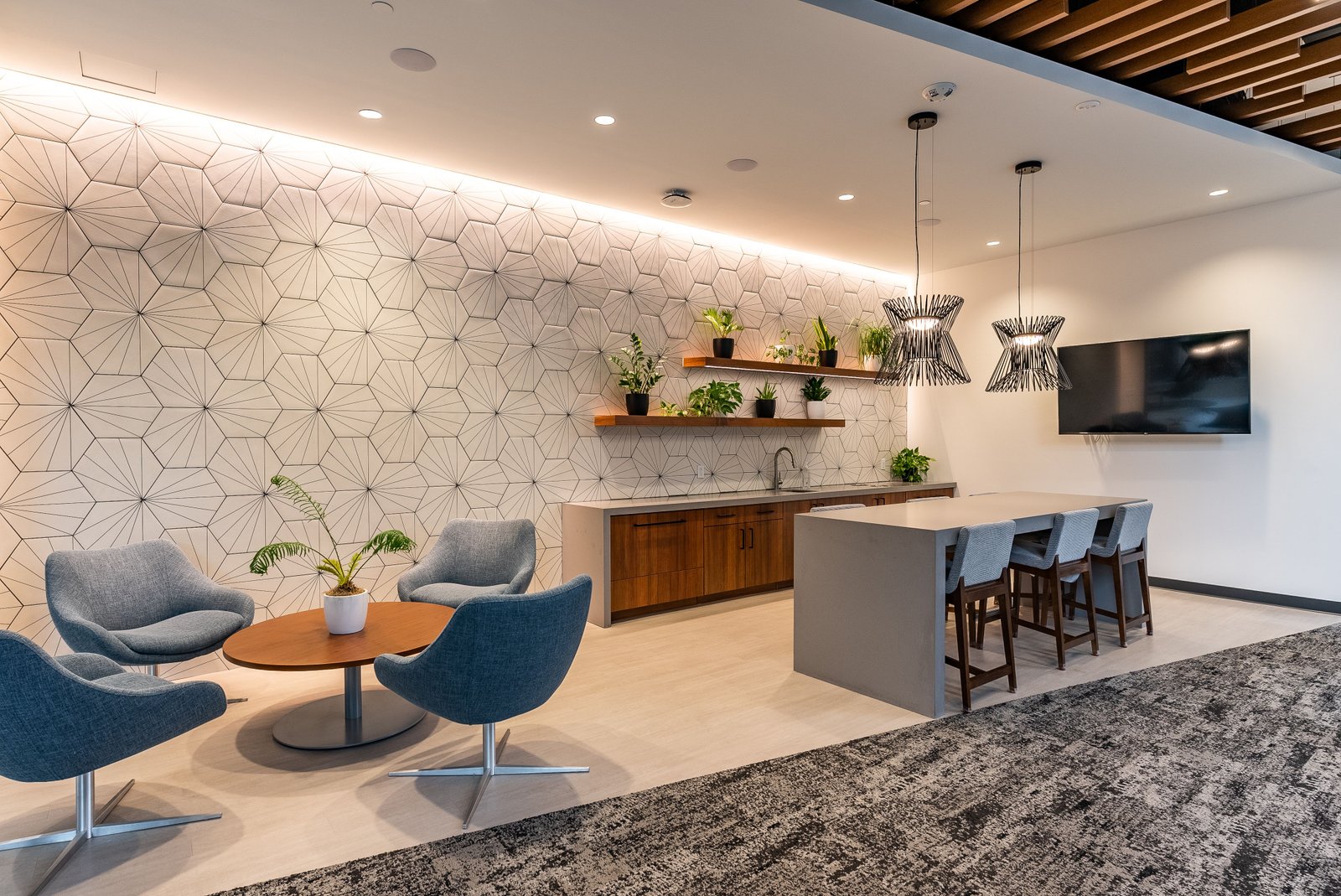 Sophisticated commercial interior lounge