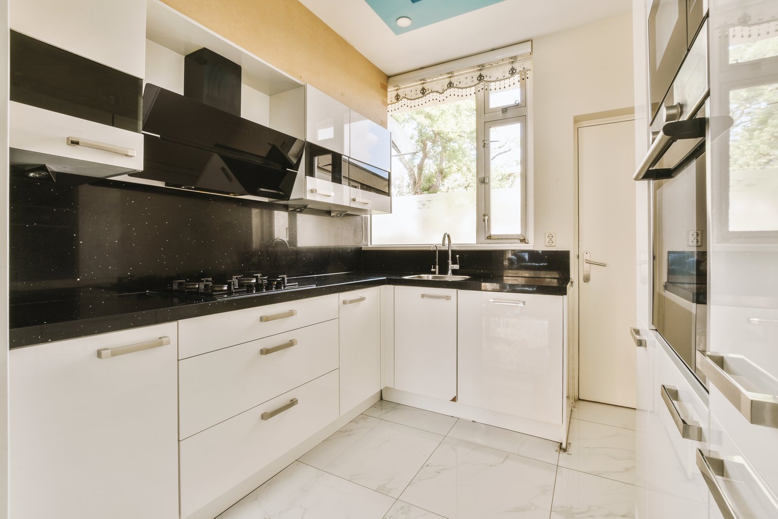 Modern white modular kitchen