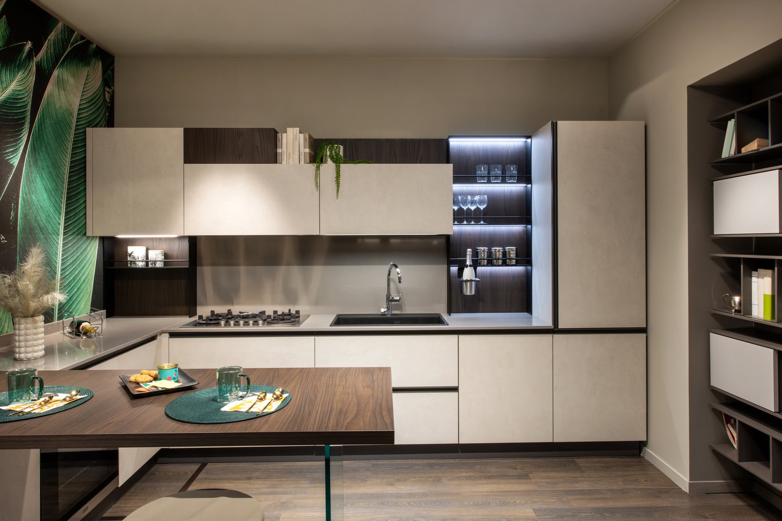 Modern white modular kitchen
