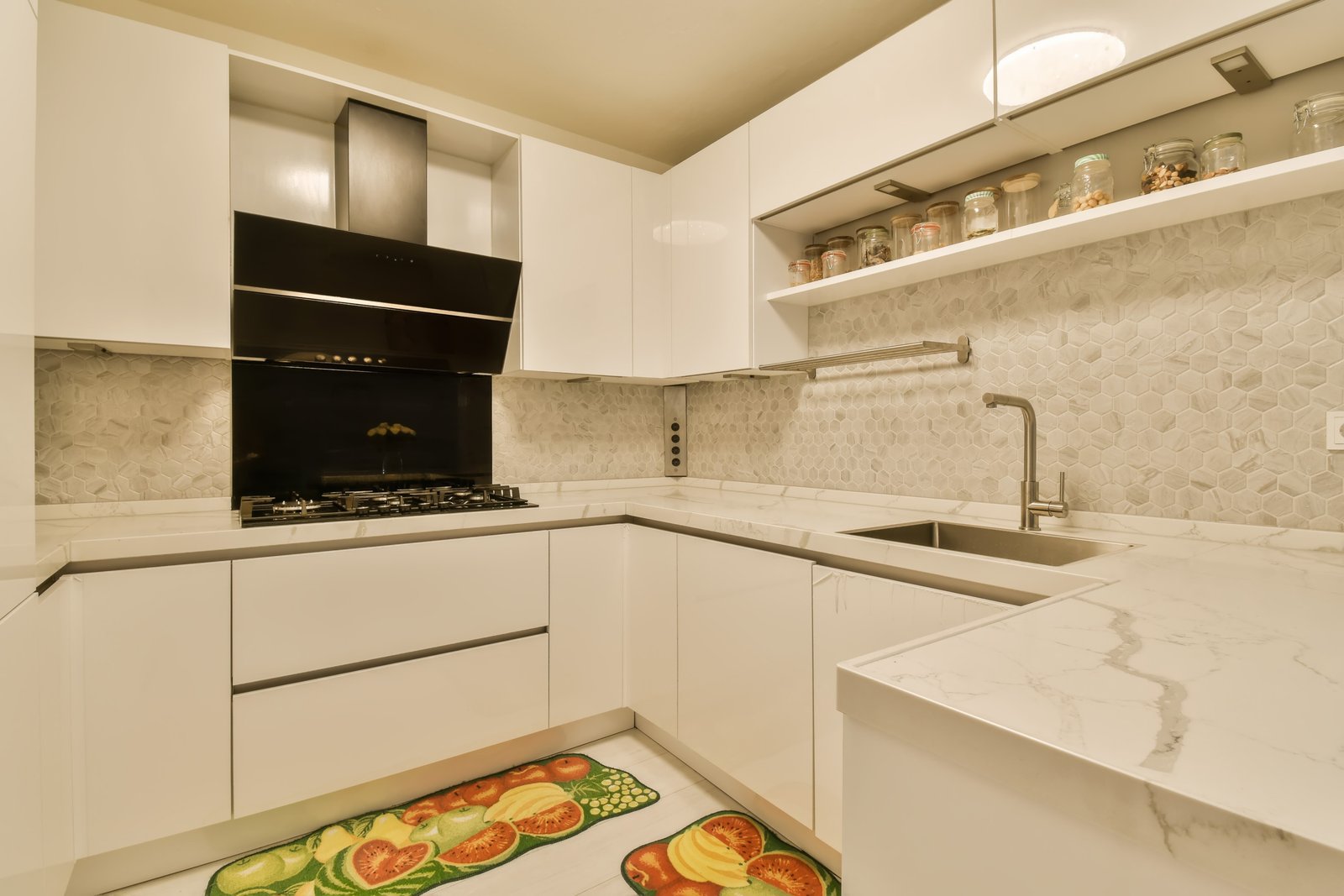 Modern white modular kitchen